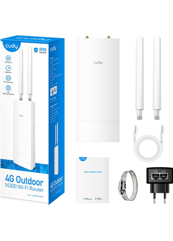 Маршрутизатор LT400 Outdoor, 4G LTE Cat 4 N300 WiFi Router Cudy (315029167)