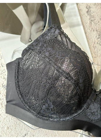 Чёрный черный бюстгальтер без поролона на чашку d Acousma
