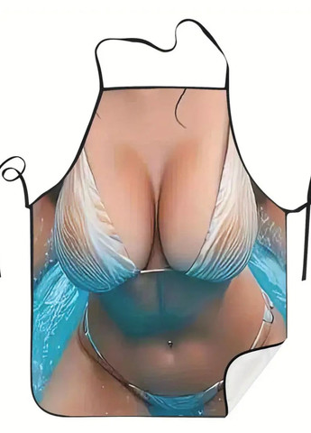 з прикольним принтом дівчина в купальнику 80 на 60 см різнобарвний Jannet Фартух (328262760)