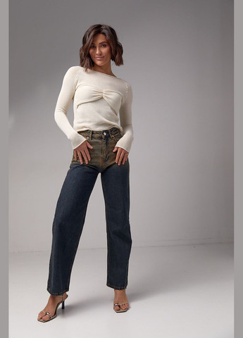 Женские джинсы с эффектом two-tone coloring - темно-синий Lurex - (289060750)