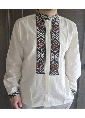 Біла чоловіча вишиванка натан ESQ (327496822)