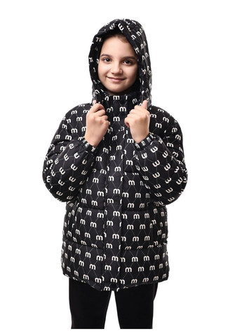 Черно-белая куртка зимняя для девочки подростка AMMY