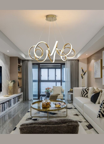 Люстра світлодіодна підвісна LED світильник для квартири на стелю лед 27500 Золото 30-180х55х55 см. Sunnysky (364759164)