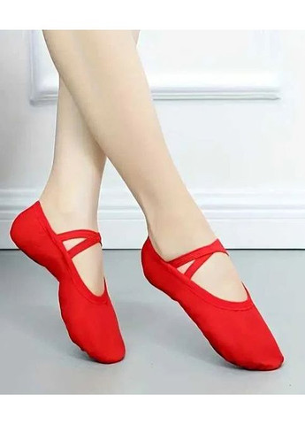 Балетки з тканинним носком без шнурка червоні,професійні No Brand без декору (361147704)