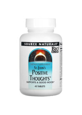 Натуральная добавка St. John's Positive Thoughts, 45 таблеток Source Naturals (293342005)