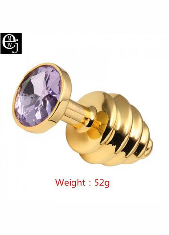 Анальная пробка S 75x30 mm золотая ёлочка с камнем Flexy Gold Crystal Plug Focus (303887809)