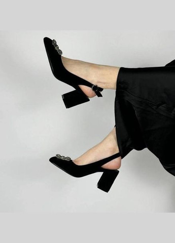 Bashili Жіночі замшеві туфлі на підборах 1459 Чорні чорний з штучна замша, — демісезон (333655342)