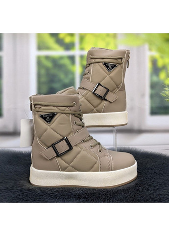 Бежевые повседневные зимние ботинки подростковые зимние для девочки Jong Golf