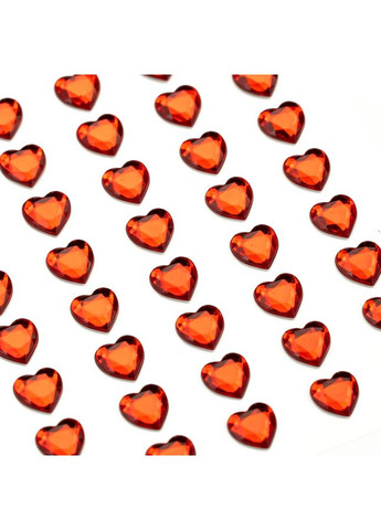 Стрази самоклеючі Серця Червоні 8мм 60шт Rosa Talent (362661699)
