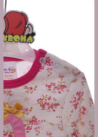 Розовый демисезонный костюм с длинным рукавом для девочки трикотажный с лебедем розовый 62 см (37165) BABYKROHA