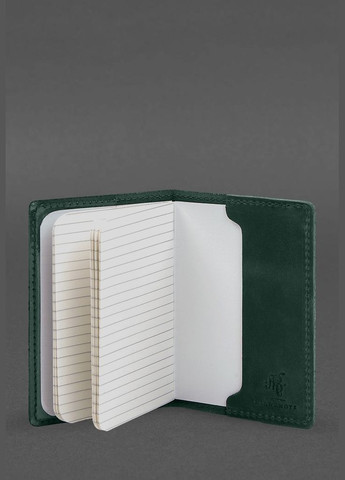 Кожаная обложка для военного билета офицера запаса 8.2 зеленая Crazy Horse (A-028524) BlankNote (328961441)