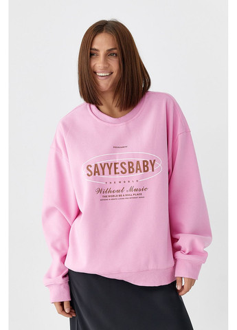 Рожевий теплий спортивний світшот із начосом - сірий колір Lurex (353306298)