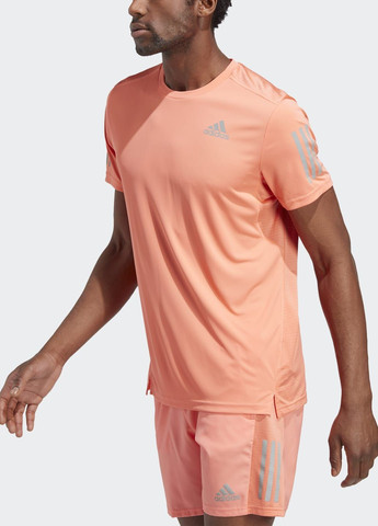 Оранжевая футболка для бега own the run adidas