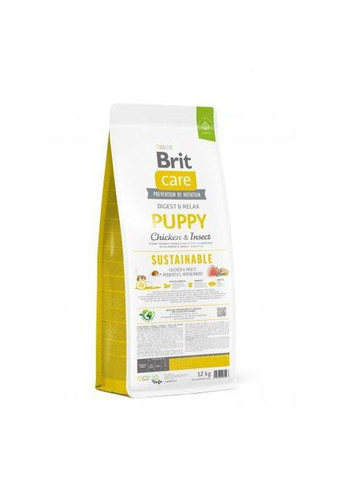 Сухой корм Care Dog Sustainable Puppy для щенков, с курицей и насекомыми, 12 кг Brit (362579023)