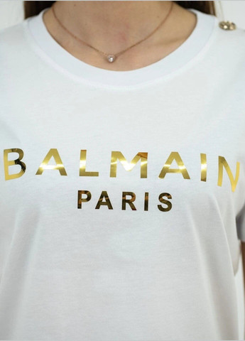 Біла літня футболка жіноча з коротким рукавом Balmain