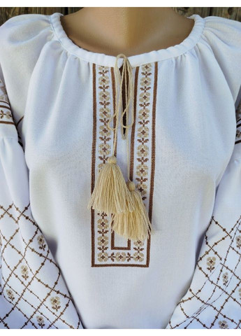 Біла вишиванка, жіноча вишивана блузка на білому домотканому, довгий рукав Vyshyvanka-Ukraine візерунок орнамент пряма, вільна домоткане полотно (351380036)