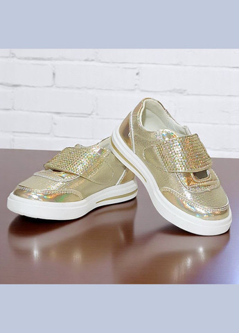 Золоті осінні ортопедичні кросівки на липучці для дівчинки вістеп Weestep