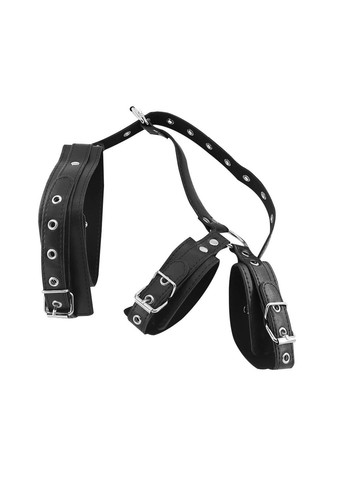 Черные наручники и ошейник на ремнях для БДСМ-игр We Love (298794692)