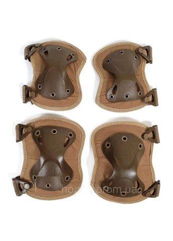 Тактический комплект Наколенники + налокотники из ударопрочного пластика FH 77 (Зеленый) No Brand (332635931)