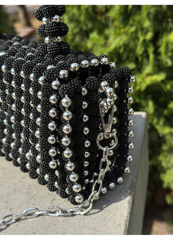Жіноча сумка з намистин ручної роботи з ланцюжком SUPERSTAR чорна No Brand (362136988)