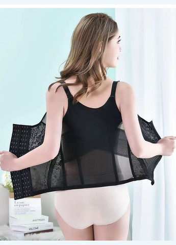 Коректувальна майка-корсет жіноча з відкритим верхом для утягнення талії в сітку з мереживом 6 рядів гачків No Brand Корсет майка Perfect Ultra (340462097)