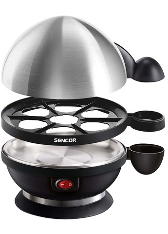 Яйцеварка, 380Вт, механическое управление, 3 уровня приготовления, на 7 яиц, нержав.сталь, пластик, черный Sencor (315604260)