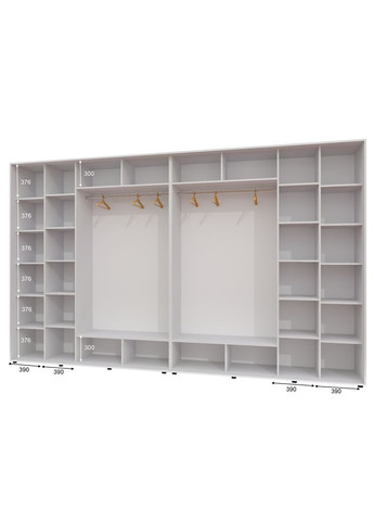 Шафа-купе чотиридверна 420*60*240 см Білий 4 двері Дзеркало ШК-02 Алекса (360460931)