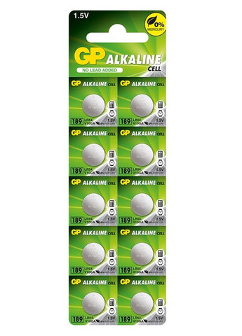 Батарейка AG10 (189-U10, LR54), 1.5V Alkaline GP (317192507)