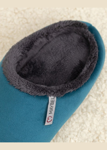 Тапочки домашние велюровые утепленные закрытые Изумрудный/Графит Maybel (283259553)