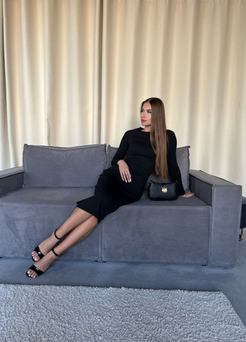 Черное повседневный приталенное платье с открытой спинкой силуэтная Україна однотонное