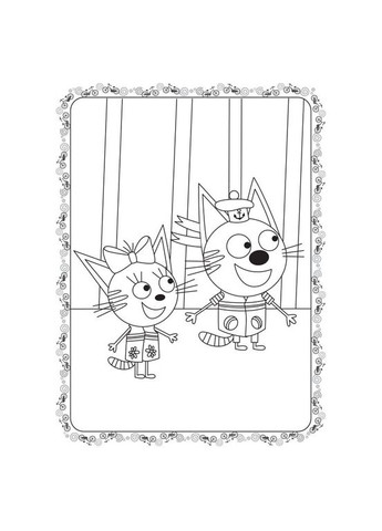 Раскраска для детей Три кота "Велосипед" 1163009 цветной штрих Ranok Creative (305077685)