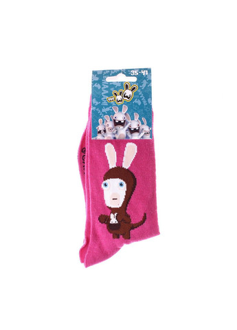 Рожеві шкарпетки rabbits in kangaroo costume 1-pack pink Rabbids Invasion однотонні (333958893)