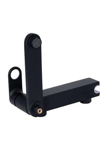 Смеситель для ванны Jay с поворотным изливом (c душевым гарнитуром) QTJAY260BLM45548 Black Matt Qtap 260 (341326496)