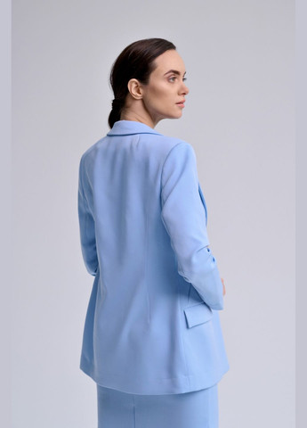 Голубой женский голубой деловой пиджак классического кроя Nai Lu-na by Anastasiia Ivanova однотонный - всесезон