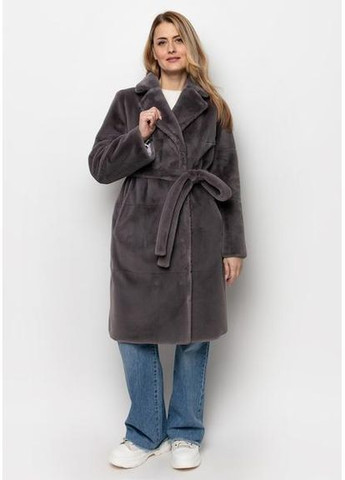 Роскошное Эко-Меховое Пальто 1103M-C Муссон/ Кварц SAM S Samange (367724731)