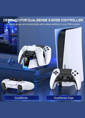 Зарядное устройство для DualSense док-станція PlayStation 5 PS5 Білий BEBONCOOL (338228732)