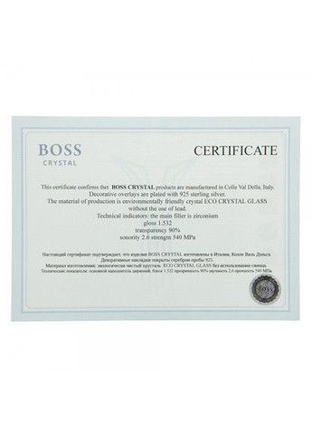 Набір для віскі "Тризуб" графін та 6 келихів кришталь, платина, захисний лак (GPB7TRY2PG/L) Boss Crystal (302666419)