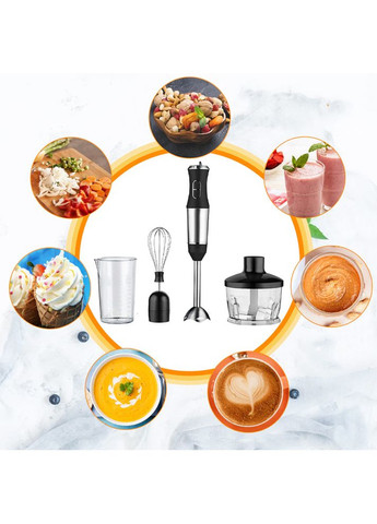 Блендер занурювальний 4в1 RB 6211, 1200Вт / Блендер з чашею і насадками / Блендер подрібнювач Rainberg (367059526)