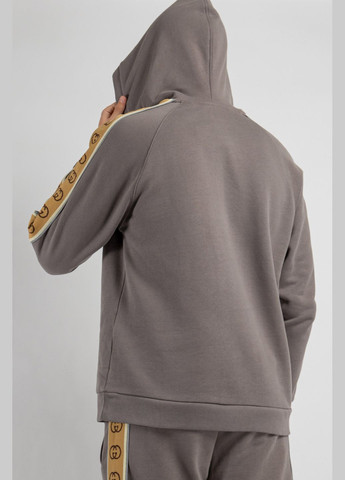 Серый хлопковый худи с лампасами Gucci (339604177)