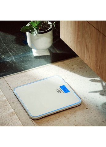 Весы напольные AD 8183 white электронные/ 180кг/ 2хААА автовыключение/ синяя подсветка Adler (360400324)