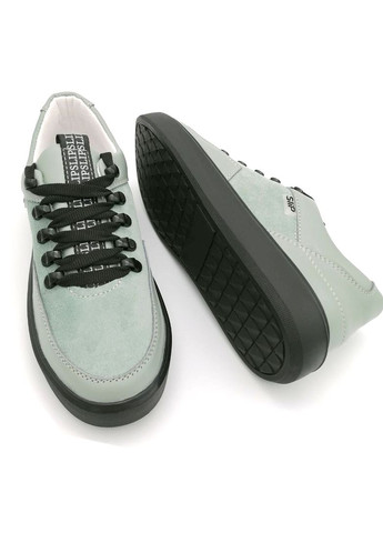 Оливковые женские кеды из натурального замша, оливкового цвета. Slip