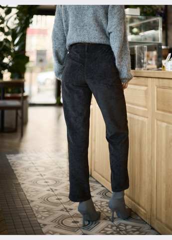 чёрные вельветовые брюки укороченного кроя Dressa (371915105)