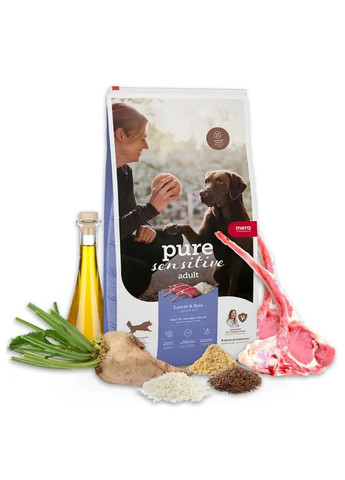 Сухий корм для дорослих собак з ягням та рисом Pure Sensitive Lamm&, 1кг (*) Reis (304424289)