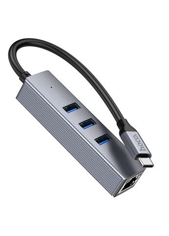 Переходник HUB HB34 Easy link Type-C Gigabit network adapter (Type-C to USB3.0*3+RJ45) Hoco (293512559)