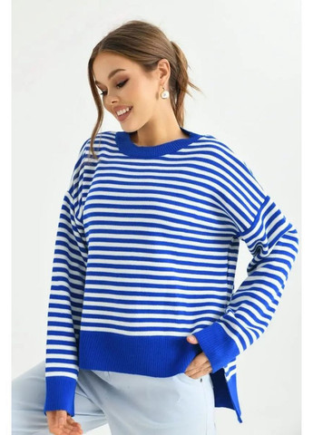 Синій демісезонний светр жіночий синього кольору пуловер Let's Shop