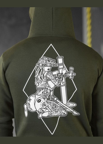 Мужское худи на флисе с принтом Девушки хаки No Brand (315865064)