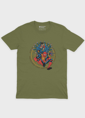 Хакі (оливкова) чоловіча футболка з принтом супергероя - людина-павук (ts001-1-hgr-006-014-010) Modno