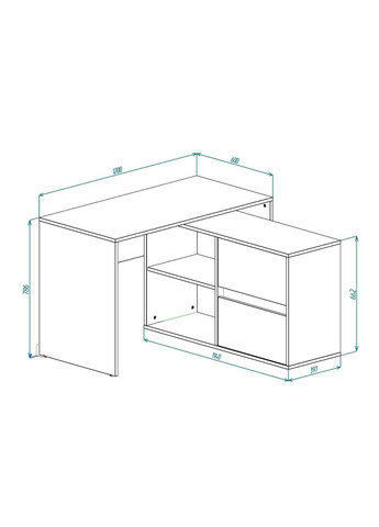 TWIN K стіл письмовий камінь сірий Intarsio (365461373)