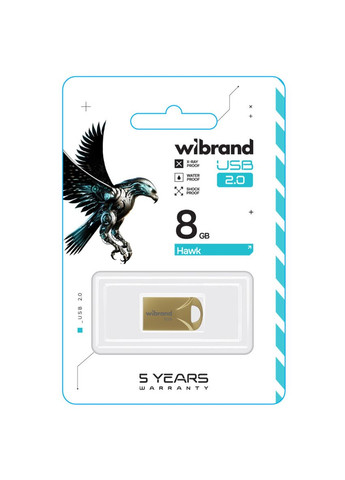 Flash USB 2.0 Hawk 8Gb Gold (WI2.0/HA8M1G) Wibrand (300789939)