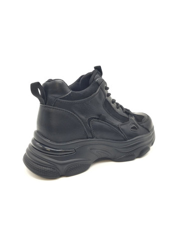 Чорні всесезонні жіночі кросівки чорні шкіряні l-11-46 24 см (р) Lonza